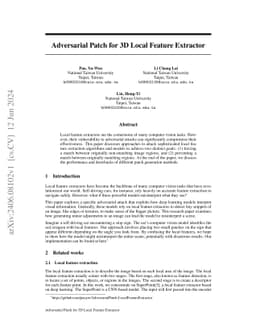 Adversarial Patch for 3D Local Feature Extractor