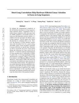 Short-Long Convolutions Help Hardware-Efficient Linear Attention to
  Focus on Long Sequences