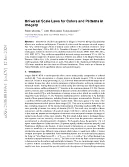 Universal Scale Laws for Colors and Patterns in Imagery