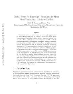 Global Tests for Smoothed Functions in Mean Field Variational Additive
  Models
