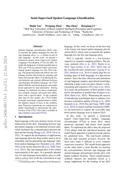 Semi-Supervised Spoken Language Glossification