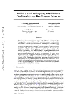 Sources of Gain: Decomposing Performance in Conditional Average Dose
  Response Estimation