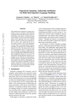 Figuratively Speaking: Authorship Attribution via Multi-Task Figurative
  Language Modeling