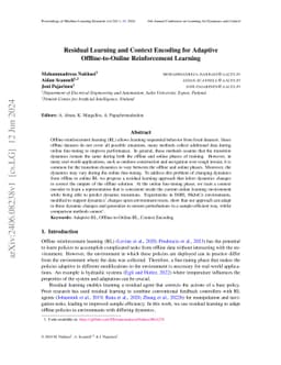 Residual Learning and Context Encoding for Adaptive Offline-to-Online
  Reinforcement Learning