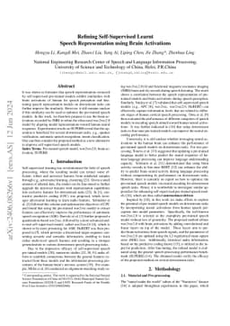 Refining Self-Supervised Learnt Speech Representation using Brain
  Activations