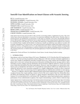 SonicID: User Identification on Smart Glasses with Acoustic Sensing