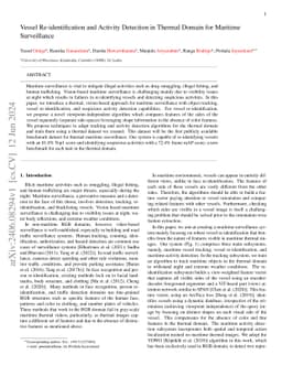 Vessel Re-identification and Activity Detection in Thermal Domain for
  Maritime Surveillance