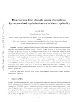 Deep learning from strongly mixing observations: Sparse-penalized
  regularization and minimax optimality