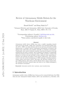 Review of Autonomous Mobile Robots for the Warehouse Environment