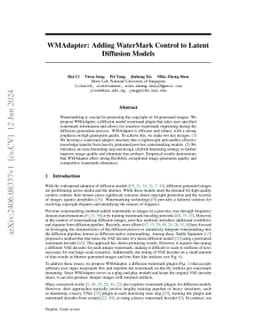 WMAdapter: Adding WaterMark Control to Latent Diffusion Models