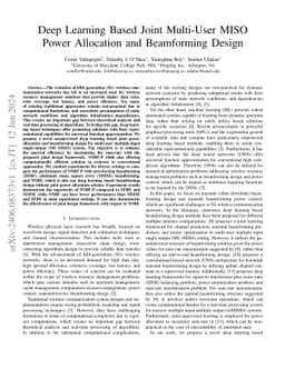 Deep Learning Based Joint Multi-User MISO Power Allocation and
  Beamforming Design