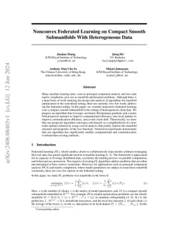 Nonconvex Federated Learning on Compact Smooth Submanifolds With
  Heterogeneous Data