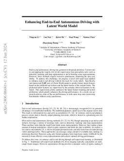 Enhancing End-to-End Autonomous Driving with Latent World Model