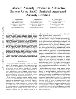 Enhanced Anomaly Detection in Automotive Systems Using SAAD: Statistical
  Aggregated Anomaly Detection