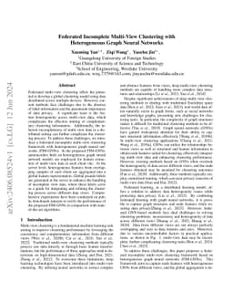 Federated Incomplete Multi-View Clustering with Heterogeneous Graph
  Neural Networks
