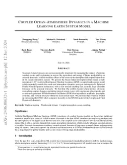 Coupled Ocean-Atmosphere Dynamics in a Machine Learning Earth System
  Model
