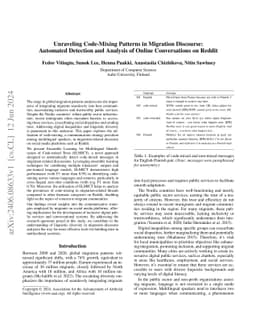 Unraveling Code-Mixing Patterns in Migration Discourse: Automated
  Detection and Analysis of Online Conversations on Reddit