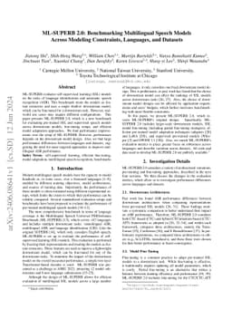 ML-SUPERB 2.0: Benchmarking Multilingual Speech Models Across Modeling
  Constraints, Languages, and Datasets