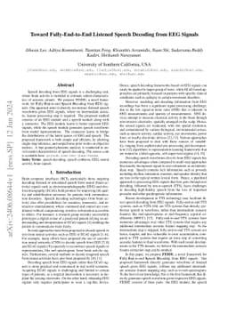 Toward Fully-End-to-End Listened Speech Decoding from EEG Signals