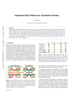 Optimized Dual-Volumes for Tetrahedral Meshes