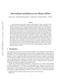 Interventional Causal Discovery in a Mixture of DAGs