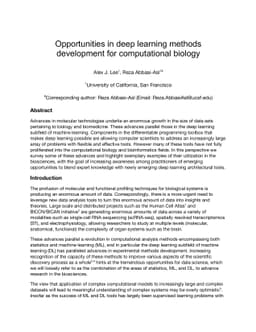 Opportunities in deep learning methods development for computational
  biology