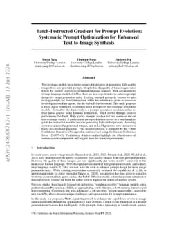 Batch-Instructed Gradient for Prompt Evolution:Systematic Prompt
  Optimization for Enhanced Text-to-Image Synthesis