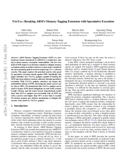 TikTag: Breaking ARM's Memory Tagging Extension with Speculative
  Execution