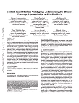 Context-Based Interface Prototyping: Understanding the Effect of
  Prototype Representation on User Feedback