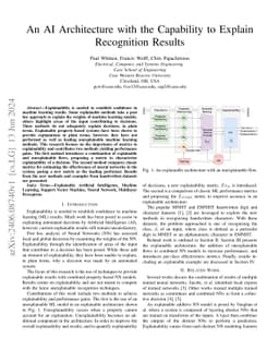 An AI Architecture with the Capability to Explain Recognition Results