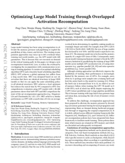 Optimizing Large Model Training through Overlapped Activation Recomputation