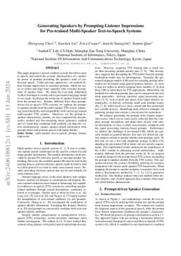 Generating Speakers by Prompting Listener Impressions for Pre-trained
  Multi-Speaker Text-to-Speech Systems