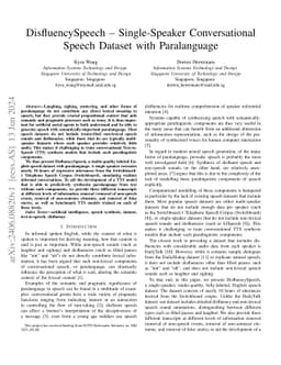 DisfluencySpeech -- Single-Speaker Conversational Speech Dataset with
  Paralanguage