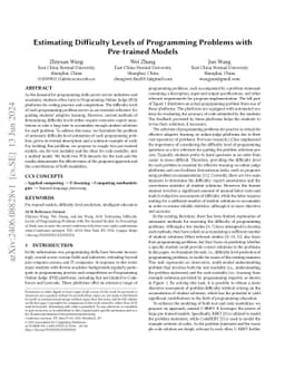 Estimating Difficulty Levels of Programming Problems with Pre-trained
  Model