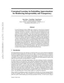 Conceptual Learning via Embedding Approximations for Reinforcing
  Interpretability and Transparency