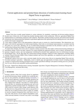 Current applications and potential future directions of reinforcement
  learning-based Digital Twins in agriculture