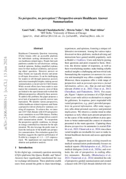 No perspective, no perception!! Perspective-aware Healthcare Answer
  Summarization