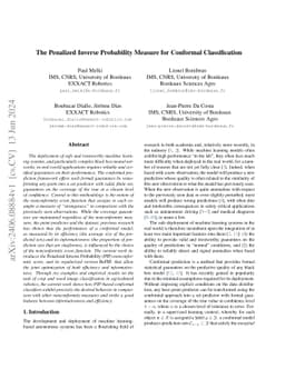 The Penalized Inverse Probability Measure for Conformal Classification
