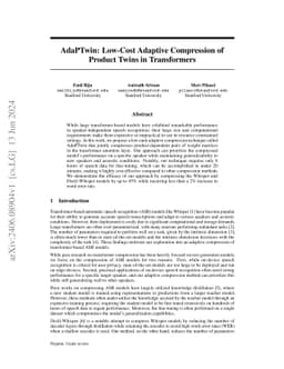 AdaPTwin: Low-Cost Adaptive Compression of Product Twins in Transformers