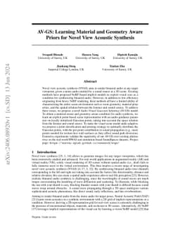AV-GS: Learning Material and Geometry Aware Priors for Novel View Acoustic Synthesis
