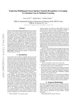 Exploring Multilingual Unseen Speaker Emotion Recognition: Leveraging
  Co-Attention Cues in Multitask Learning