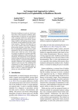 An Unsupervised Approach to Achieve Supervised-Level Explainability in
  Healthcare Records