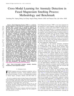 Cross-Modal Learning for Anomaly Detection in Fused Magnesium Smelting
  Process: Methodology and Benchmark
