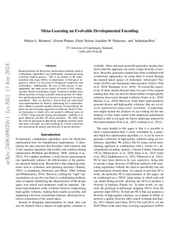 Meta-Learning an Evolvable Developmental Encoding