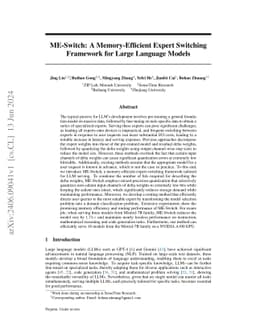 ME-Switch: A Memory-Efficient Expert Switching Framework for Large
  Language Models
