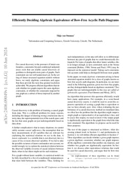 Efficiently Deciding Algebraic Equivalence of Bow-Free Acyclic Path
  Diagrams