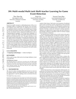 3M: Multi-modal Multi-task Multi-teacher Learning for Game Event
  Detection