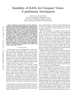 Suitability of KANs for Computer Vision: A preliminary investigation