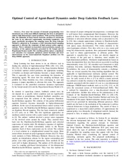 Optimal Control of Agent-Based Dynamics under Deep Galerkin Feedback
  Laws