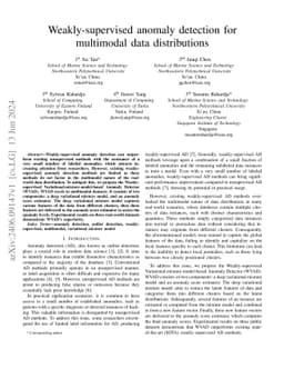 Weakly-supervised anomaly detection for multimodal data distributions